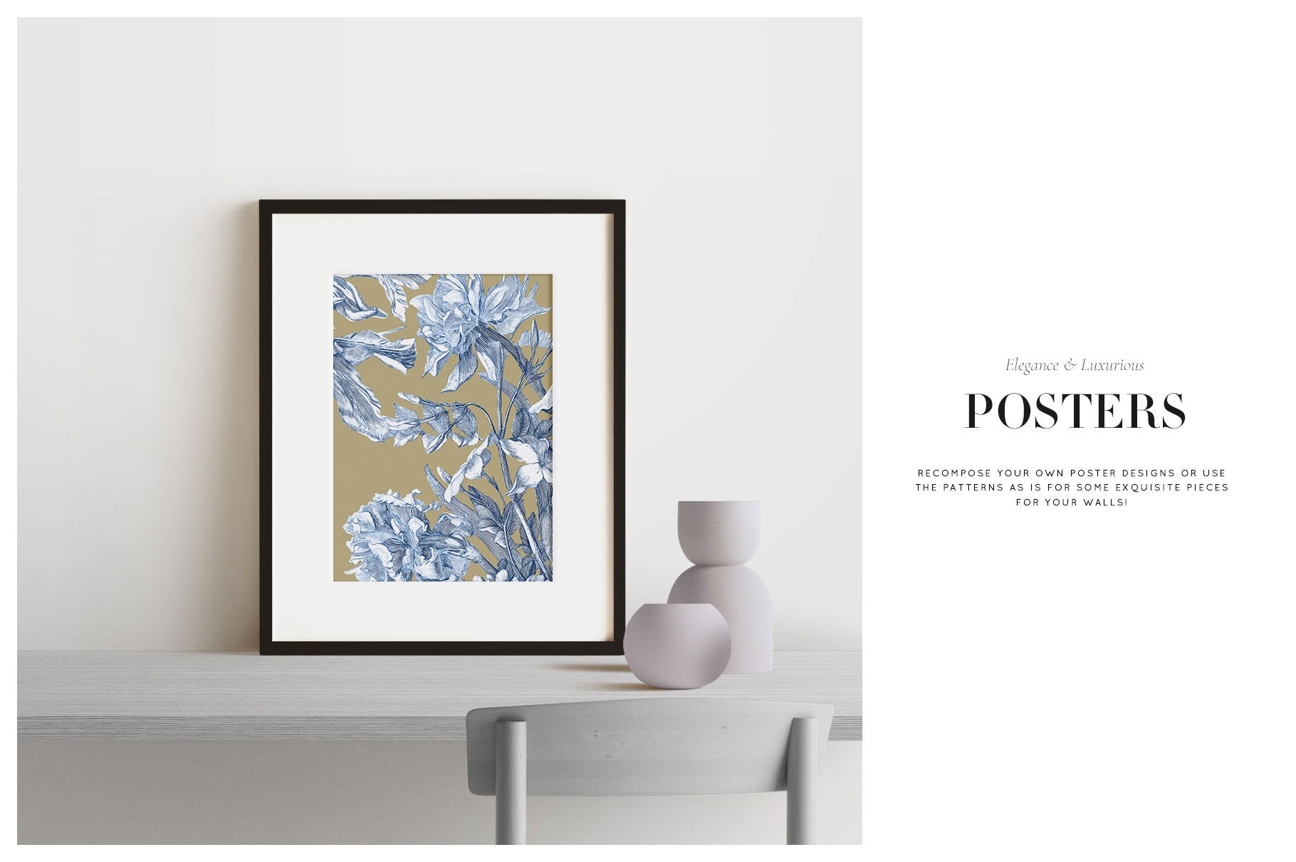 Floral Toile Pattern: Vintage Style Print (digital Download) - Etsy