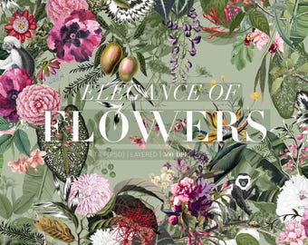 Elegance of Flowers, luxury prints and Motifs.