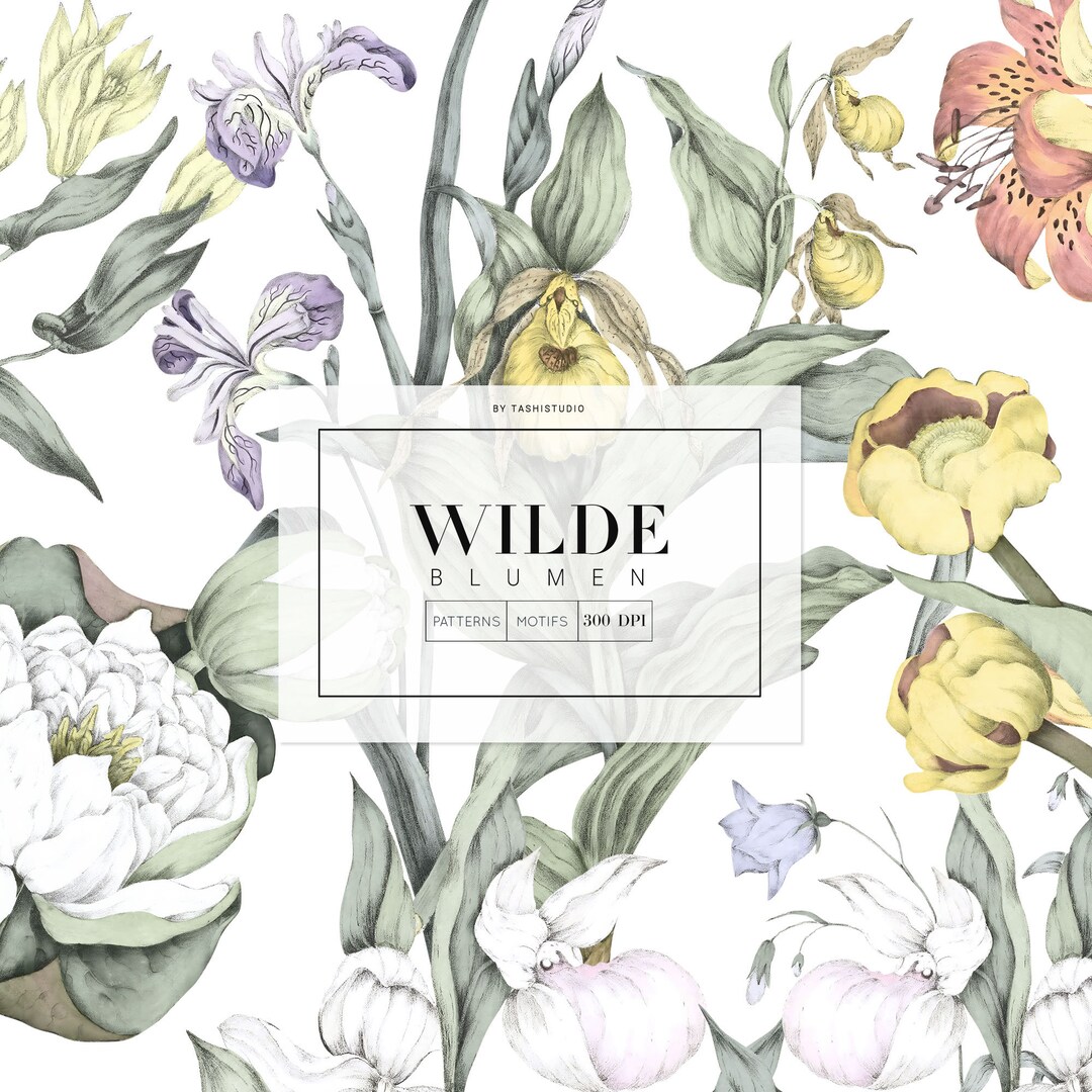 Wilde Blumen, Botanical Art Surface Pattern Design Etsy