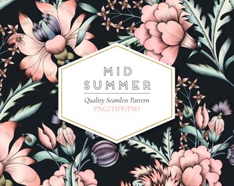 Floral Seamless Pattern: Elegant Botanical Print (Digital Download)