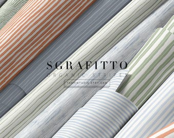 Sgraffito — Organic Stripe Seamless Pattern Collection, 7 Patterns, Commercial License, TIFF PSD Layered, 300 DPI