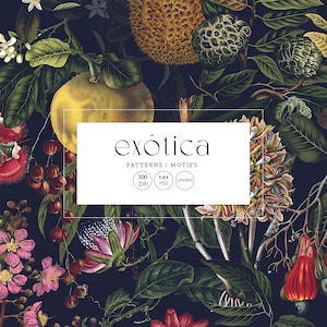 Exotic Floral Pattern Design: High-Resolution Wallpaper Print (Digital Download)