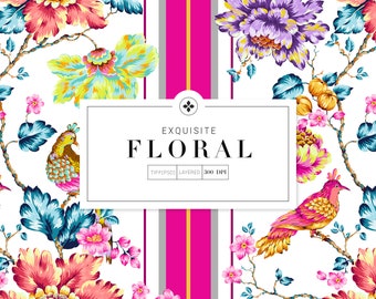 Exquisite Florals print designs