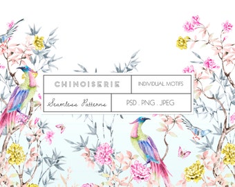 Chinoiserie#02, Watercolour Placement print!