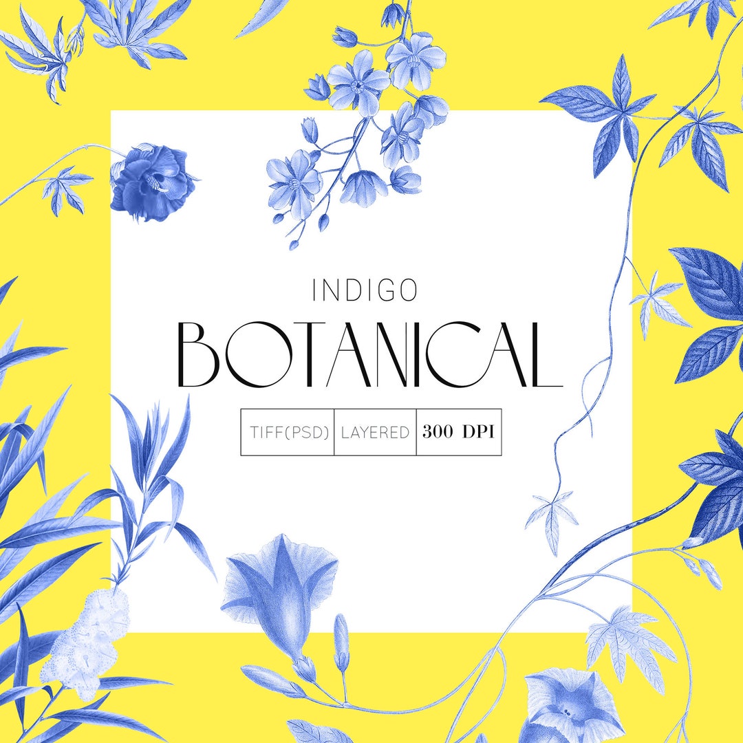 Indigo Botanical Pattern: Seamless Floral Design (digital Download) - Etsy