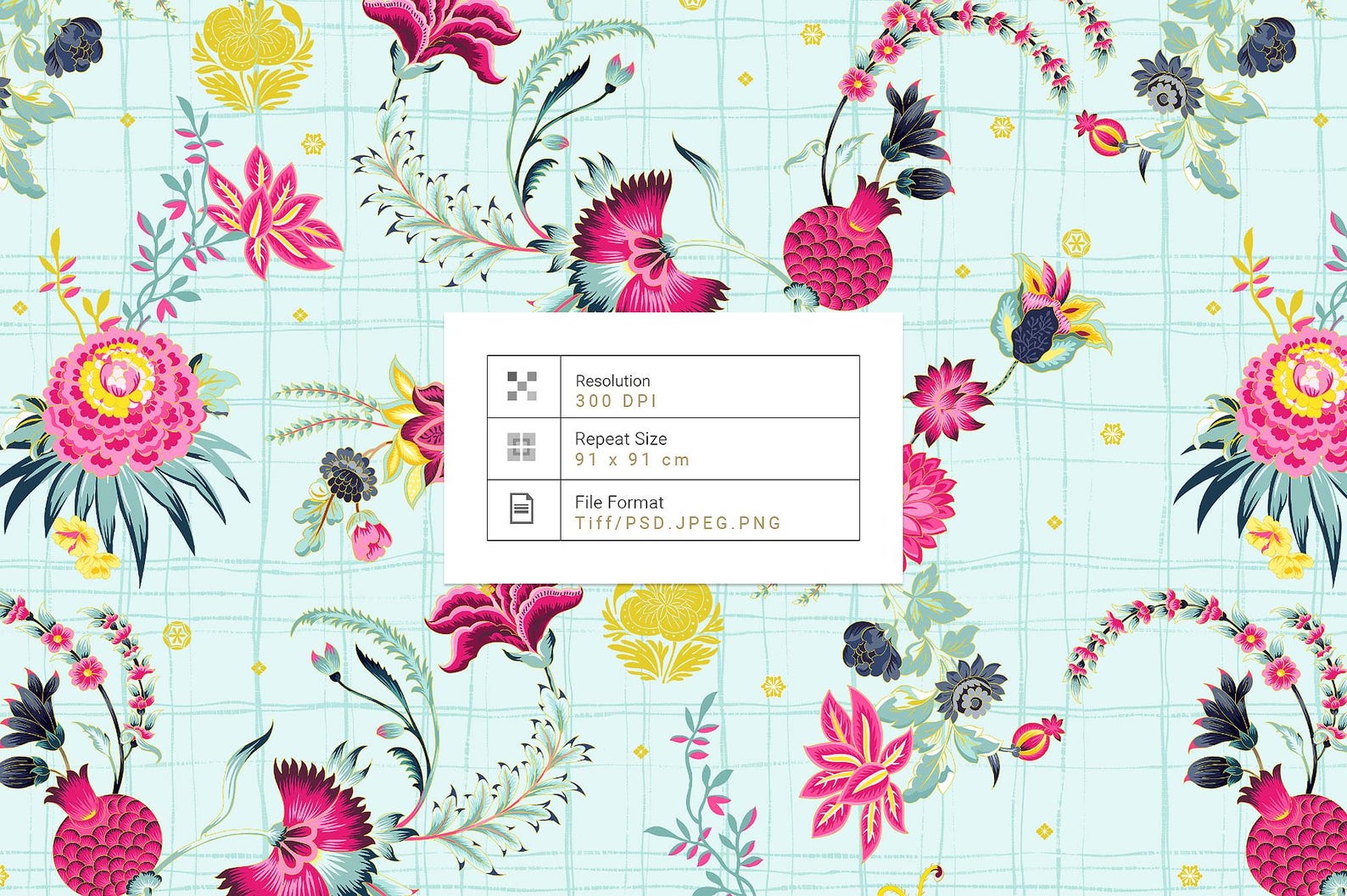 Southeast Asian Print Pattern: Vibrant Chinoiserie Fabric, Wallpaper ...