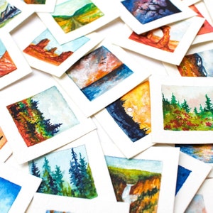 PRINTED Mini 1" Nature Landscape Watercolor PRINTS