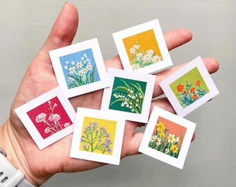 Mini 1" Birth Flowers Gouache Art PRINTS