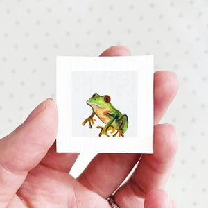 Miniature Tree Frog Art PRINT - Tiny Watercolor 1-Inch Mini Animal Wall Decor