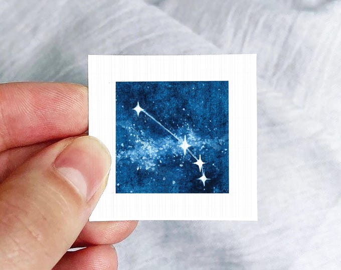 Miniature Aries Zodiac Constellation Art PRINT - Tiny Watercolor 1-Inch Mini Galaxy Wall Decor