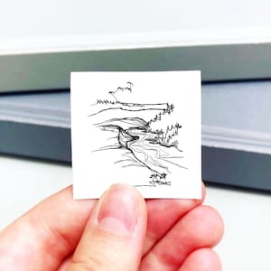 Mini Kobuk Valley National Park Alaska USA NPS Tiny Line Drawing Ink Art PRINT