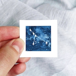 Mini 1&quot; Cancer Zodiac Constellation Print Tiny Watercolor  Art PRINT