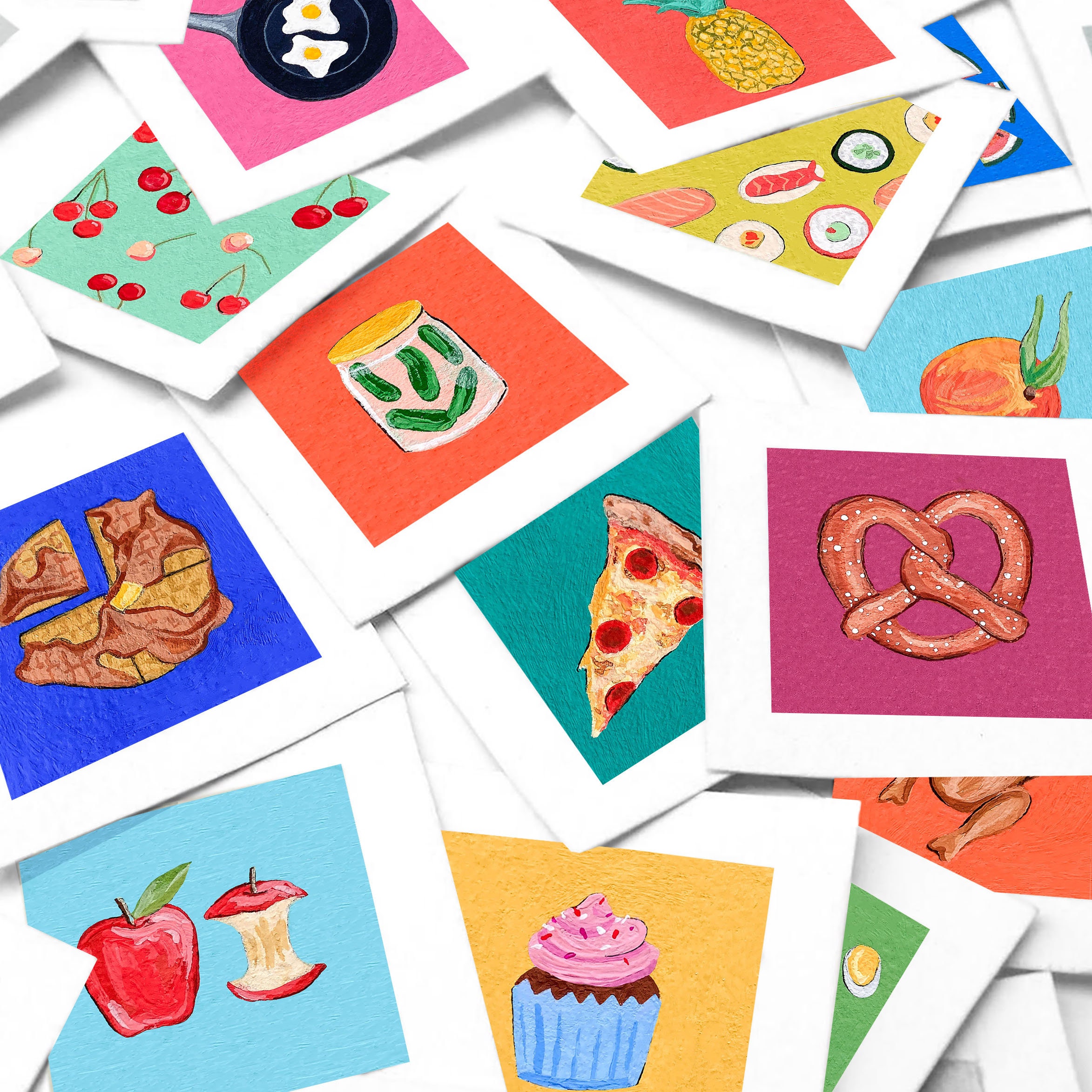 PRINTED Mini 1" Food Gouache PRINTS