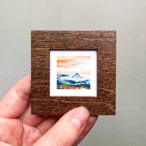 Mini 1 Monte Elbert Colorado Impresión Tiny Acuarela Mountain Peak Art PRINT Classic Wall Frame