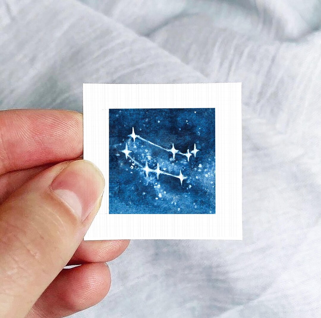 Miniature Gemini Zodiac Constellation Art PRINT - Tiny Watercolor 1 ...