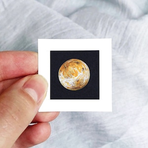 Mini 1&quot; Planet Venus Print Tiny Watercolor  Art PRINT