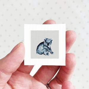Miniature Koala Bear Art PRINT - Tiny Watercolor 1-Inch Mini Animal Wall Decor