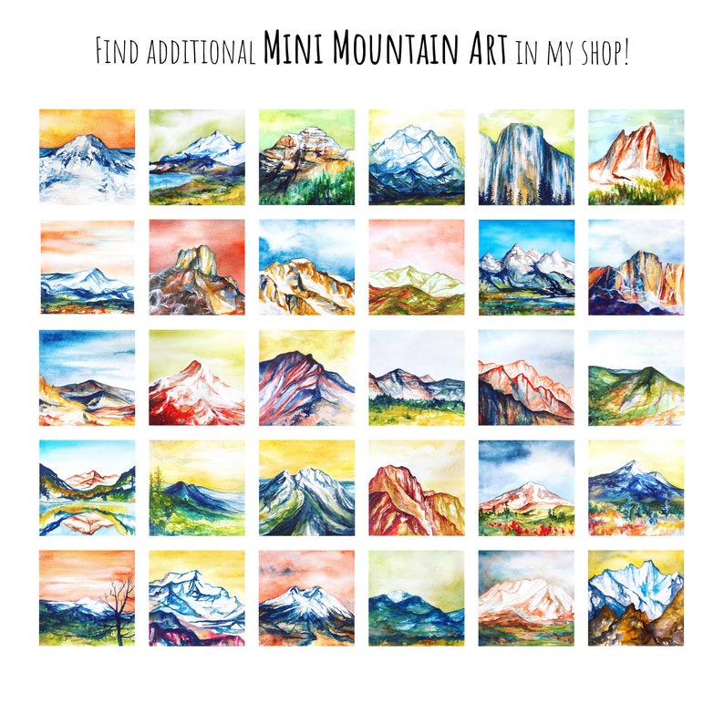 Mini 1 Monte Elbert Colorado Impresión Tiny Acuarela Mountain Peak Art PRINT imagen 10