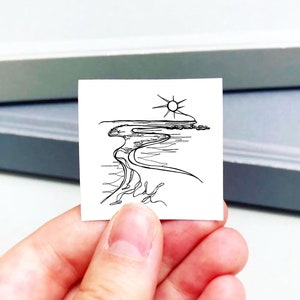 Mini Dry Tortugas National Park Florida Keys USA NPS Tiny Line Drawing Ink Art PRINT