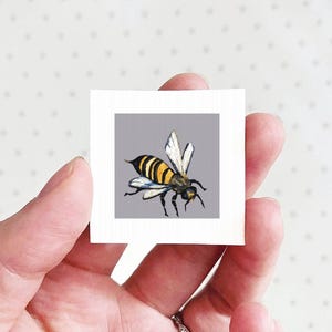 Miniature Bee Art PRINT - Tiny Watercolor 1-Inch Mini Animal Wall Decor