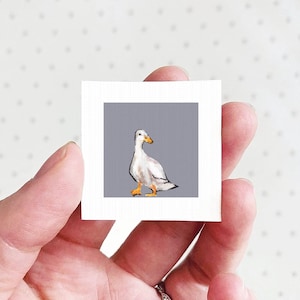 Miniature Duck Art PRINT - Tiny Watercolor 1-Inch Mini Animal Wall Decor