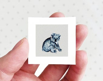 Mini 1" Koala Bear Animal Print Tiny Watercolor  Art PRINT