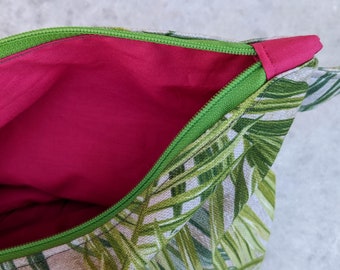 Täschchen, gefüttert, Schminktasche - Handtasche Organizer - Kosmetiktasche - Federmäppchen - Cactus Print Bag - Gefütterte Tasche.