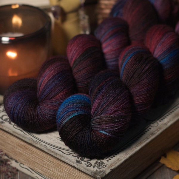 Hand Dyed Yarn - Sock Yarn - Fingering Weight - Oort St Ultraviolet Colorway