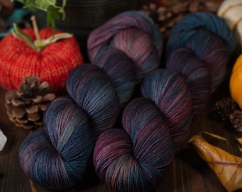 Hand Dyed Yarn - Sock Yarn - DK Weight - Superwash Merino - The Sound Of Her Wings Colorway - PRE-ORDER