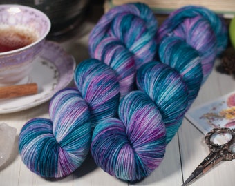 Hand Dyed Yarn - Sock Yarn - DK Weight - Superwash Merino - Lights On The Water Colorway - PRE-ORDER