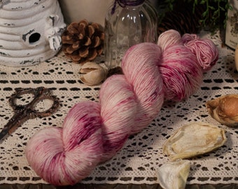Hand Dyed Yarn - Superwash Merino Singles Yarn - Fingering Weight - Lupine Colorway