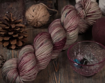 Hand Dyed Yarn - DK Weight Yarn - Variegated 100% Superwash Merino Wool  - Jane Colorway