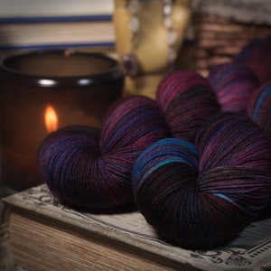 Hand Dyed Yarn Sock Yarn DK Weight Superwash Merino Oort St Ultraviolet Colorway PRE-ORDER image 2