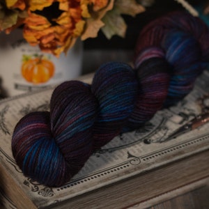 Hand Dyed Yarn Sock Yarn DK Weight Superwash Merino Oort St Ultraviolet Colorway PRE-ORDER Enchanting DK