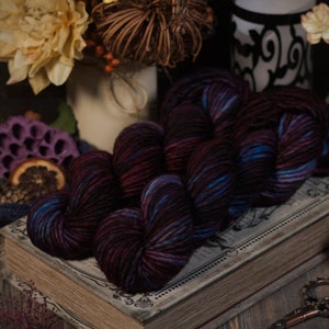 Hand Dyed Yarn Sock Yarn DK Weight Superwash Merino Oort St Ultraviolet Colorway PRE-ORDER Super Bulky Singles