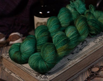 Hand Dyed Yarn, DYED TO ORDER, Sock Yarn, 100% Merino Dk, Made To Order - Variegated - Evergreen