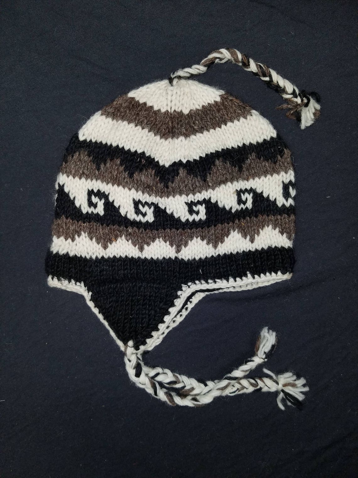 J. Hand Made Knitted Wool Ski Cap/ Winter Hat Fleece Lining - Etsy