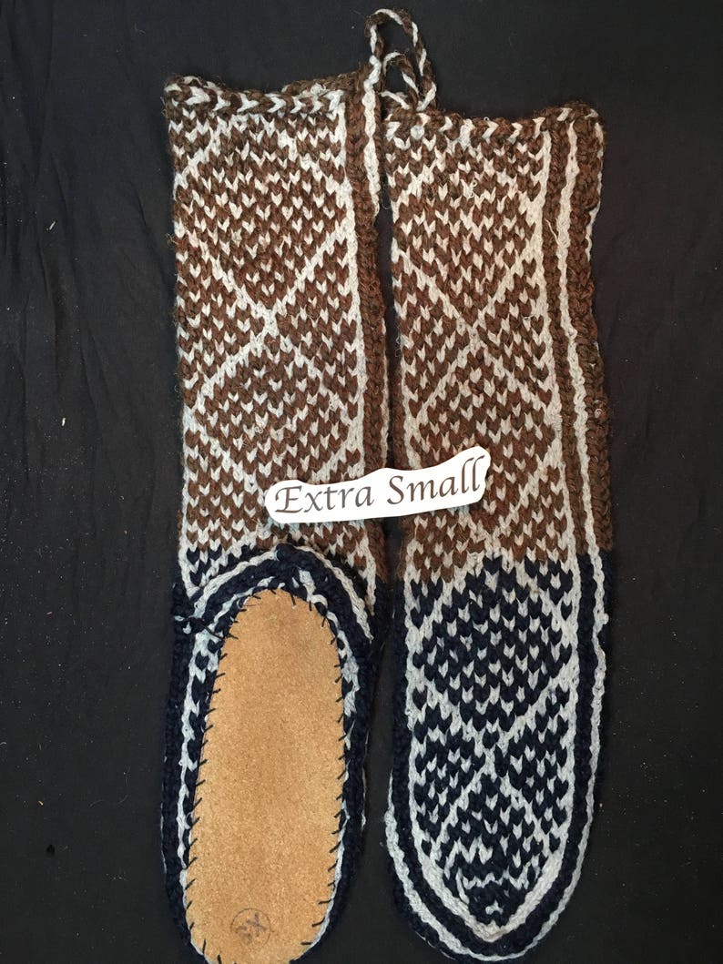 A.) Extra Small Mukluk Handmade Slipper Socks - Suede Leather - Women's size 5 to 5.5/ kid's size 3