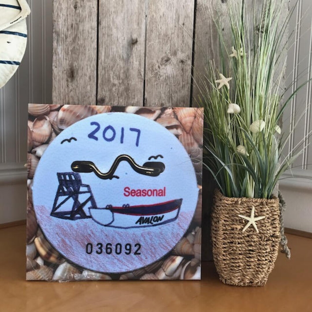 2018 2017 Canvas Print 16x16 Avalon NJ Beach Tag Etsy