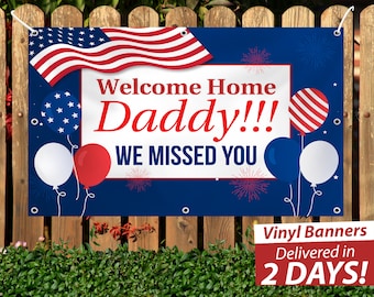 Custom Welcome Home Vinyl Banner, Personalized Design