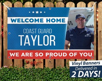 Custom "Welcome Home" Coast Guard Vinyl Banner