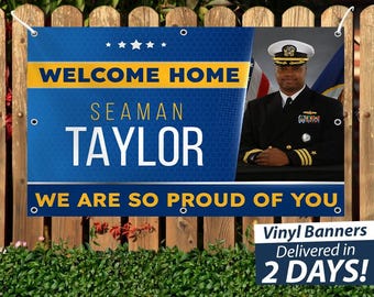 Custom Welcome Home U.S. Navy Vinyl Banner