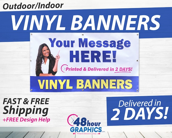 Custom Vinyl Banners Fast Free Overnight Shipping Next Etsy