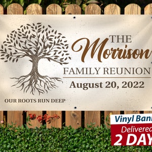 Family Reunion Banner // Custom Vinyl Banner // Next Day Printing // Custom Design Help