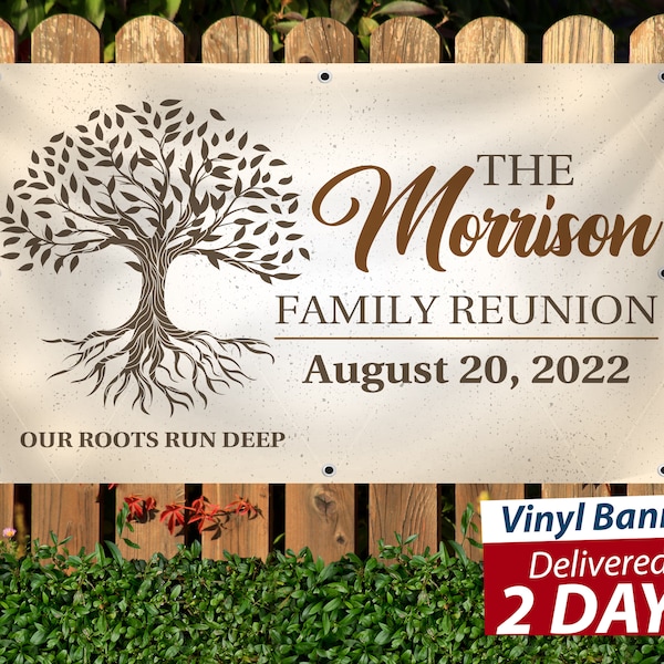 Family Reunion Banner // Custom Vinyl Banner // Next Day Printing // Custom Design Help