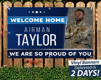 Custom "Welcome Home" U.S. Air Force Vinyl Banner