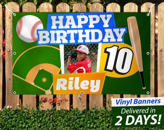 Baseball Birthday Banner, Custom Vinyl Boy Sports Theme