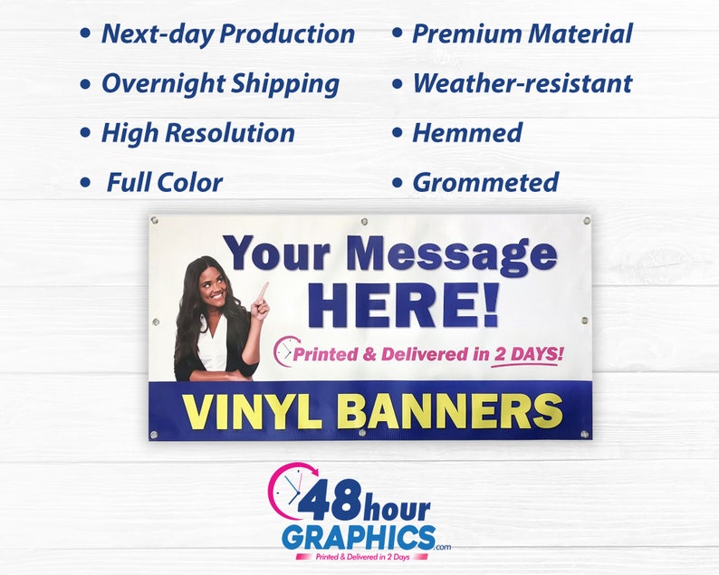 Custom Vinyl Banners // Fast Free Overnight Shipping // Next Etsy