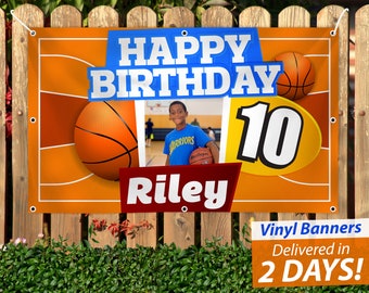 Custom Basketball Birthday Banner: Sports Theme Vinyl Party Decor