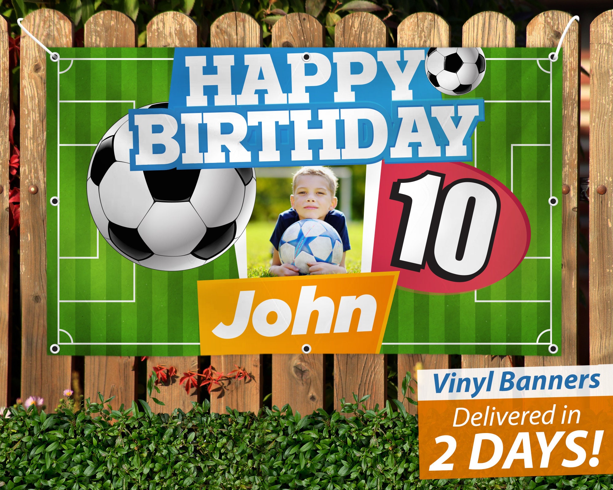 Soccer Birthday Banner // Custom Vinyl Banner // Free | Etsy